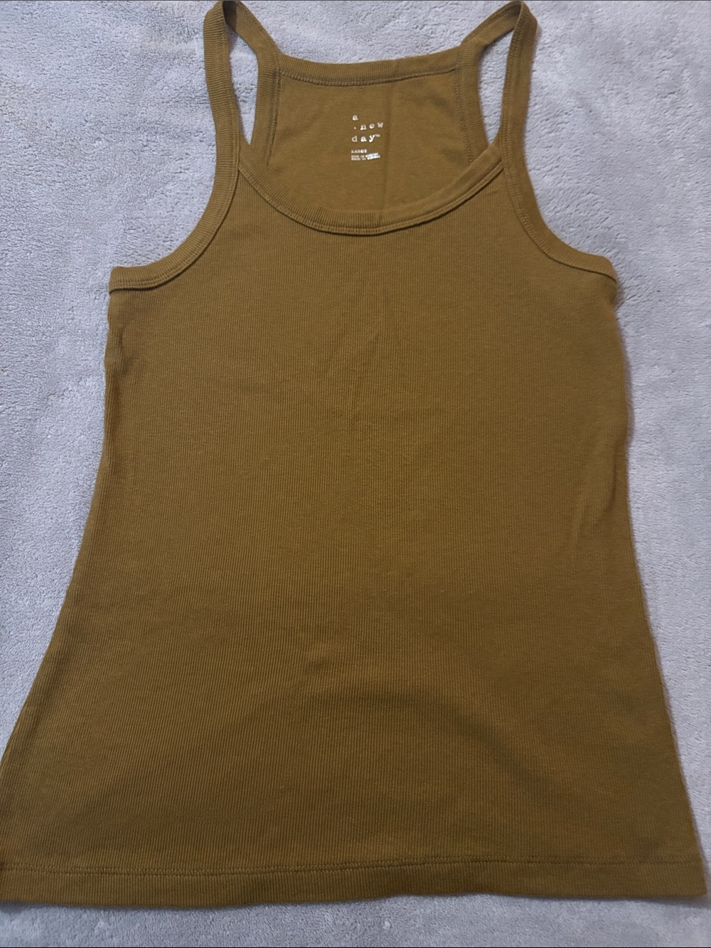 a new day Olive Green Ribbed Tank Top